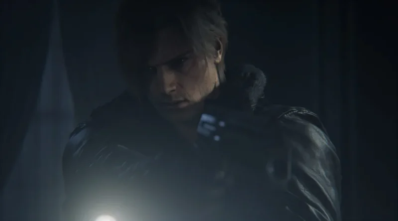 Captura de Leon S. Kennedy en Resident Evil Requiem PS5 Pro demostrando el fotorrealismo y la tecnología PSSR 2.0 en la consola PS5 Pro.