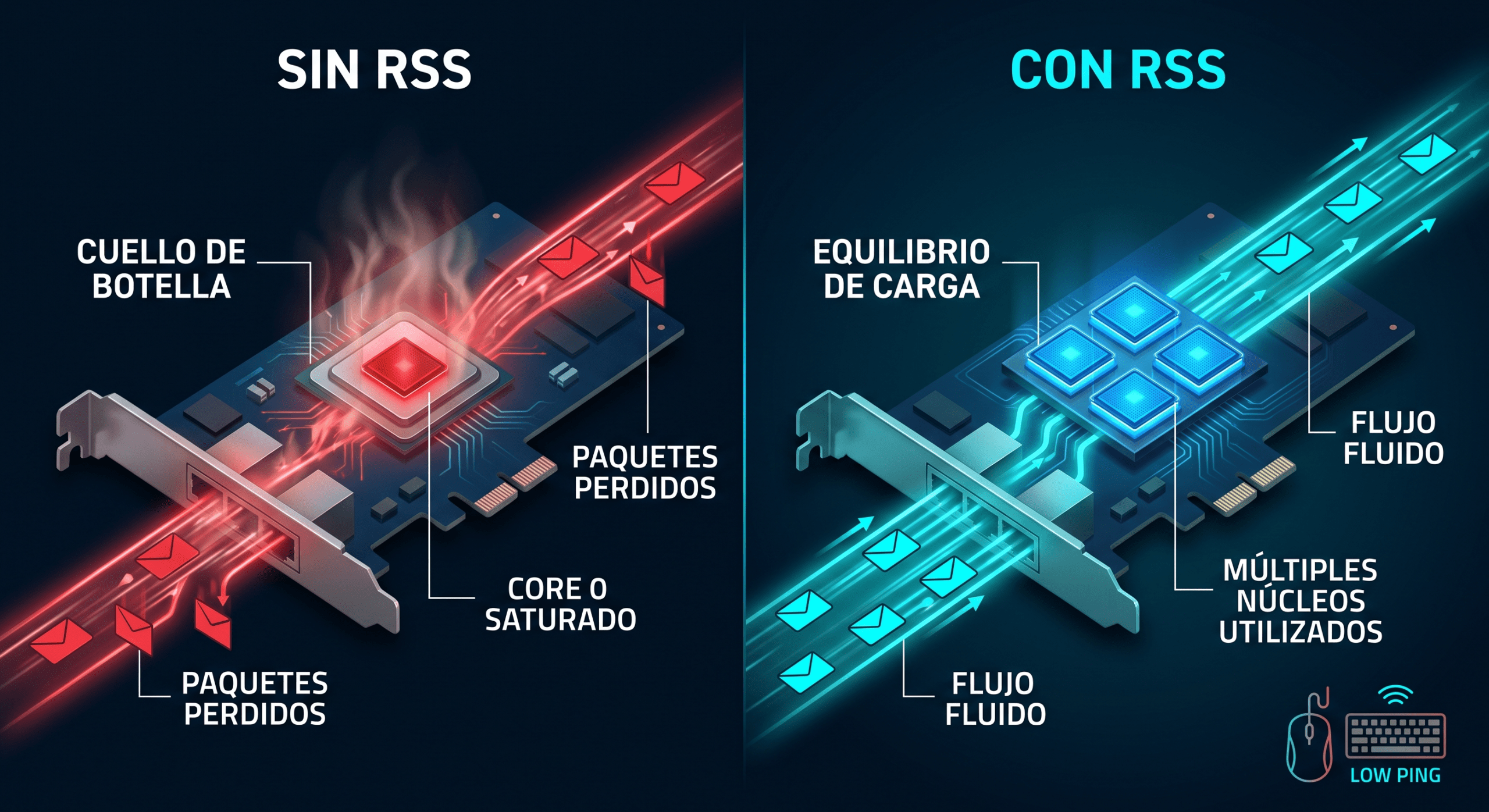 Configuración de Receive Side Scaling en el Administrador de dispositivos de Windows